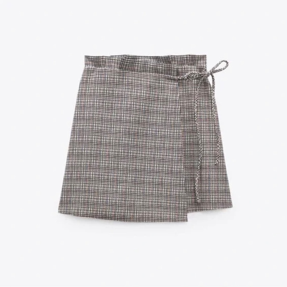 Zara faux suede plaid skirt in XS.